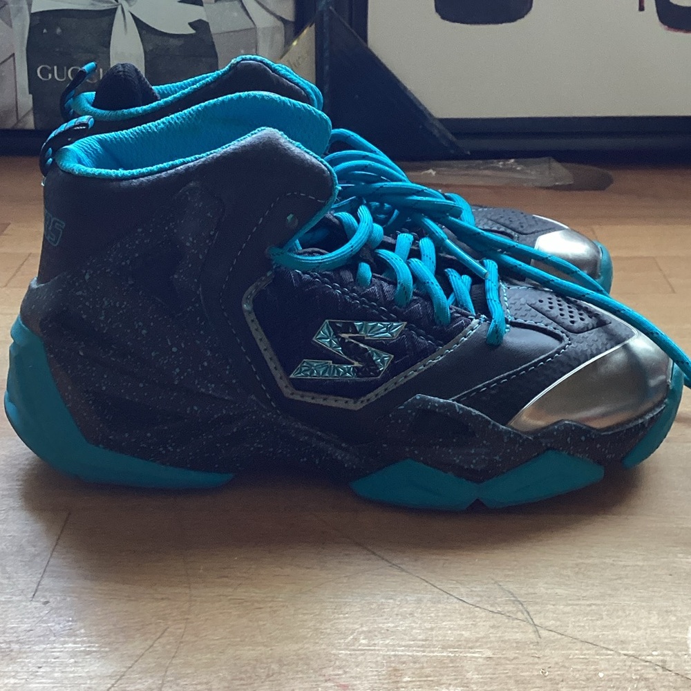 Stylish Kids High-Top Sneakers - Black and Blue Skechers